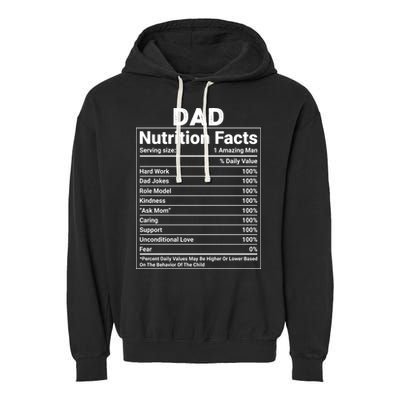 Dad Nutrition Facts Garment-Dyed Fleece Hoodie