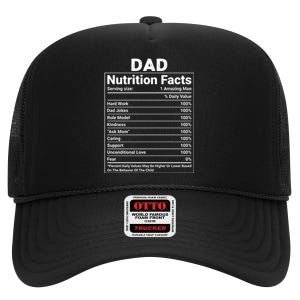 Dad Nutrition Facts High Crown Mesh Back Trucker Hat