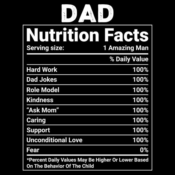 Dad Nutrition Facts Cooling Performance Crew T-Shirt