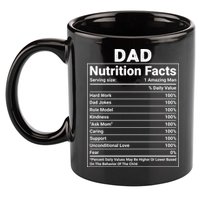 Dad Nutrition Facts 11oz C Handle Ceramic Mug
