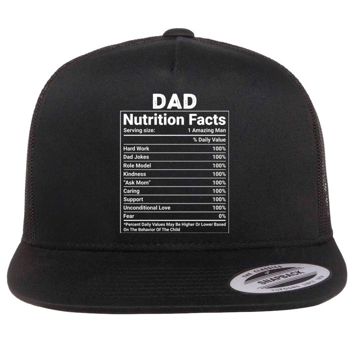 Dad Nutrition Facts Flat Bill Trucker Hat