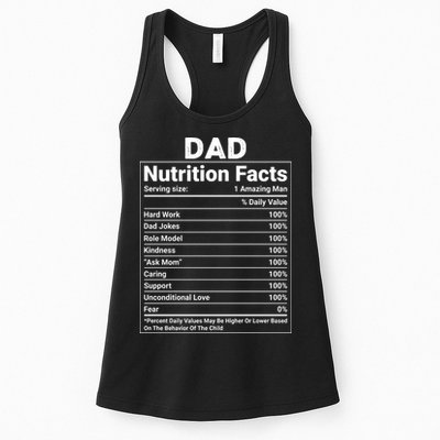 Dad Nutrition Facts Womens Tank Top