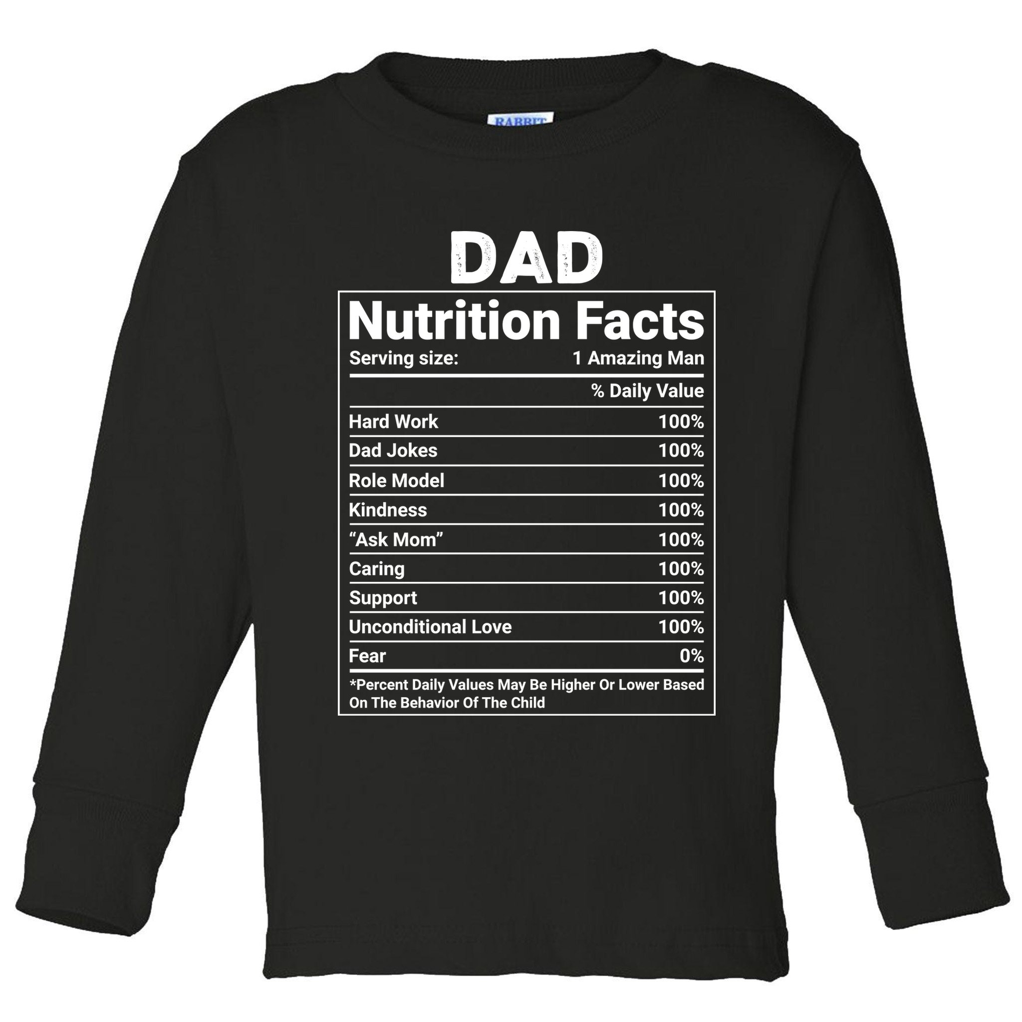 Dad Nutrition Facts Toddler Long Sleeve Shirt