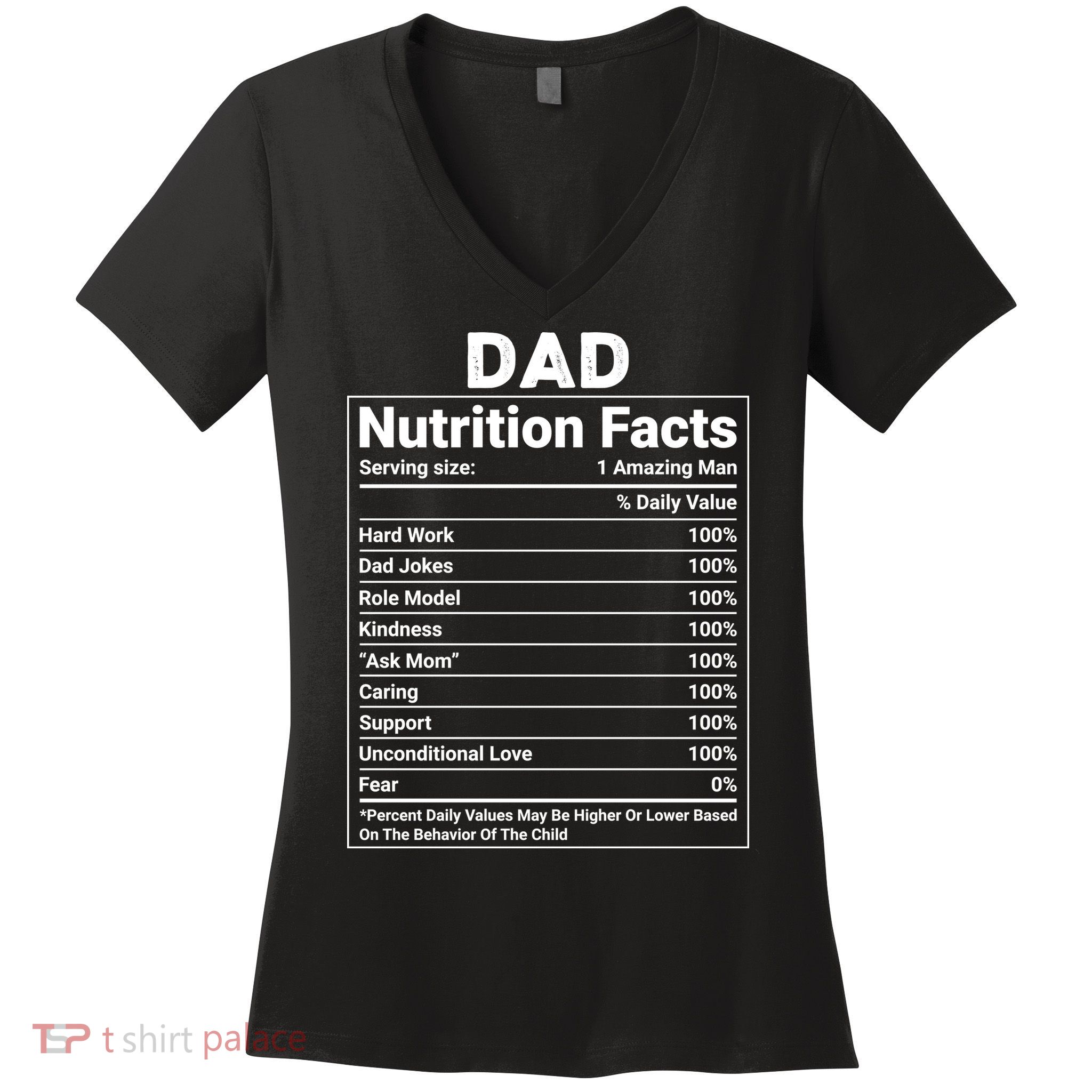 Dad Nutrition Facts Women's V-Neck T-Shirt