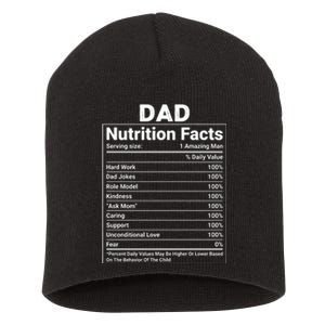 Dad Nutrition Facts Short Acrylic Beanie