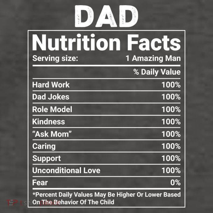Dad Nutrition Facts Vector Backpack