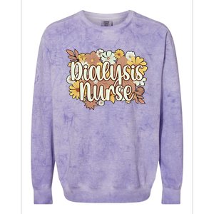 Dialysis Nurse Flowers Dialysis Nursing Great Gift Colorblast Crewneck Sweatshirt