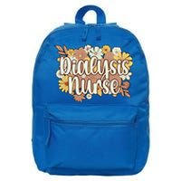 Dialysis Nurse Flowers Dialysis Nursing Great Gift 16 in Basic Backpack