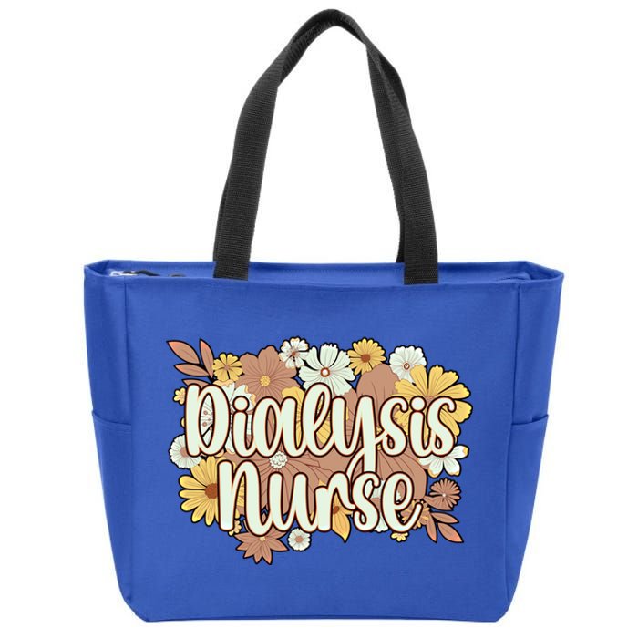 Dialysis Nurse Flowers Dialysis Nursing Great Gift Zip Tote Bag