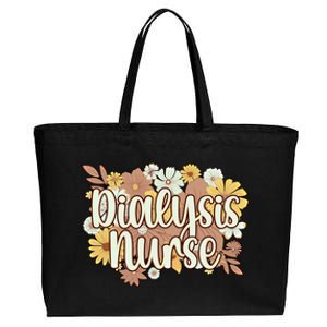 Dialysis Nurse Flowers Dialysis Nursing Great Gift Cotton Canvas Jumbo Tote