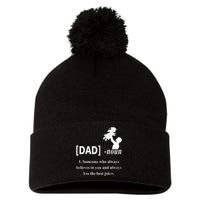 Dad Noun Funny Definition Gift For Dad Fathers Day Pom Pom 12in Knit Beanie