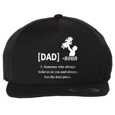 Dad Noun Funny Definition Gift For Dad Fathers Day Wool Snapback Cap