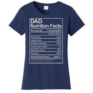 Dad Nutrition Facts Funny Sweet Thoughtful Cool Fathers Day Women's T-Shirt