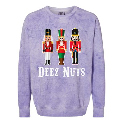 Deez Nuts Funny Christmas Nutcracker Colorblast Crewneck Sweatshirt