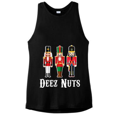 Deez Nuts Funny Christmas Nutcracker Ladies PosiCharge Tri-Blend Wicking Tank