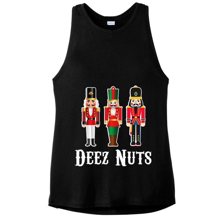 Deez Nuts Funny Christmas Nutcracker Ladies PosiCharge Tri-Blend Wicking Tank