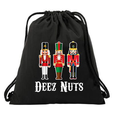 Deez Nuts Funny Christmas Nutcracker Drawstring Bag