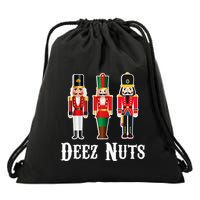 Deez Nuts Funny Christmas Nutcracker Drawstring Bag