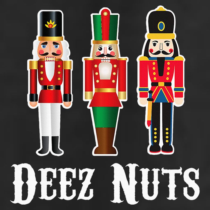 Deez Nuts Funny Christmas Nutcracker Crop Fleece Hoodie