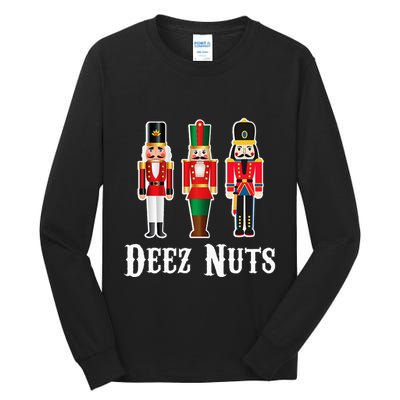 Deez Nuts Funny Christmas Nutcracker Tall Long Sleeve T-Shirt