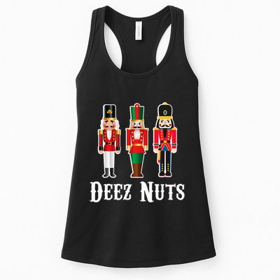 Deez Nuts Funny Christmas Nutcracker Womens Tank Top
