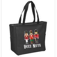 Deez Nuts Funny Christmas Nutcracker Zip Tote Bag