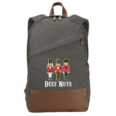 Deez Nuts Funny Christmas Nutcracker Cotton Canvas Backpack