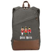Deez Nuts Funny Christmas Nutcracker Cotton Canvas Backpack