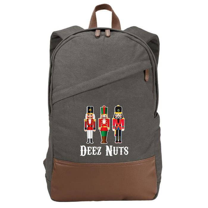 Deez Nuts Funny Christmas Nutcracker Cotton Canvas Backpack