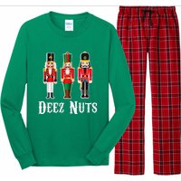 Deez Nuts Funny Christmas Nutcracker Long Sleeve Pajama Set