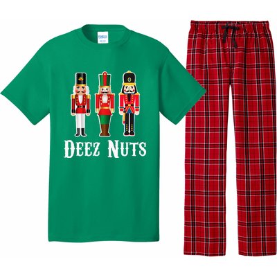 Deez Nuts Funny Christmas Nutcracker Pajama Set