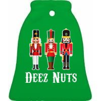 Deez Nuts Funny Christmas Nutcracker Ceramic Bell Ornament