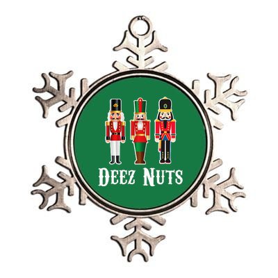 Deez Nuts Funny Christmas Nutcracker Metallic Star Ornament