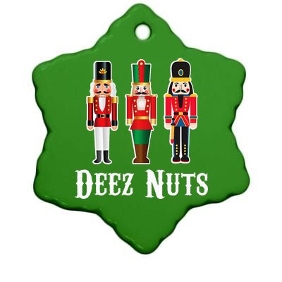 Deez Nuts Funny Christmas Nutcracker Ceramic Star Ornament