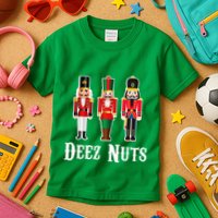 Deez Nuts Funny Christmas Nutcracker Kids T-Shirt