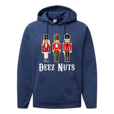 Deez Nuts Funny Christmas Nutcracker Performance Fleece Hoodie