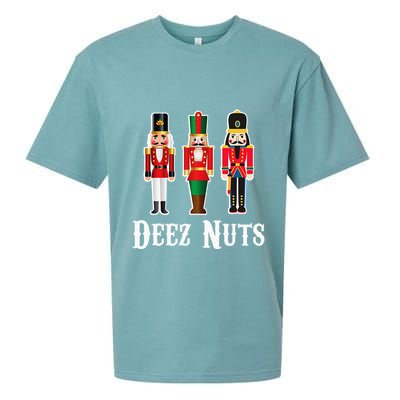Deez Nuts Funny Christmas Nutcracker Sueded Cloud Jersey T-Shirt