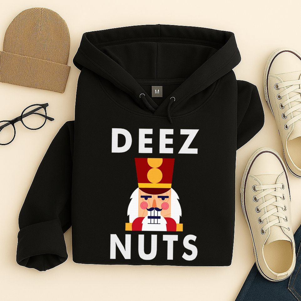Deez Nuts Funny Christmas Nutcracker Hoodie