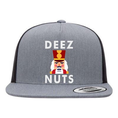 Deez Nuts Funny Christmas Nutcracker Flat Bill Trucker Hat