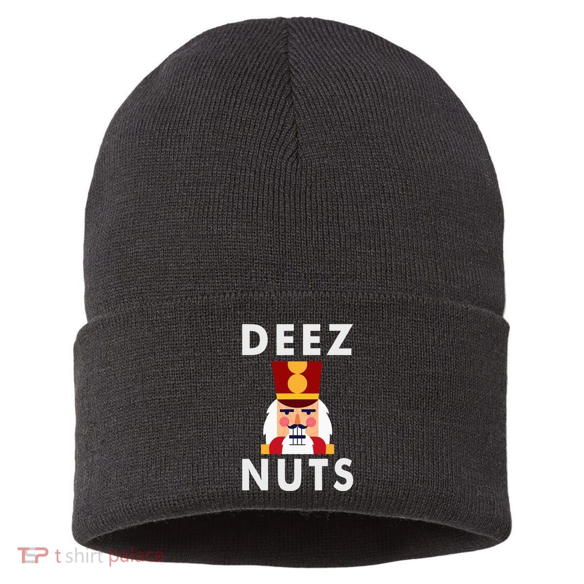 Deez Nuts Funny Christmas Nutcracker Sustainable Knit Beanie