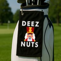 Deez Nuts Funny Christmas Nutcracker Golf Towel