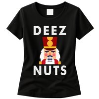 Deez Nuts Funny Christmas Nutcracker Womens T-Shirt