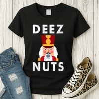 Deez Nuts Funny Christmas Nutcracker Womens T-Shirt