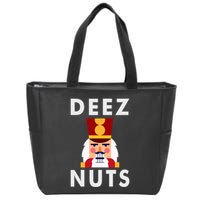 Deez Nuts Funny Christmas Nutcracker Zip Tote Bag