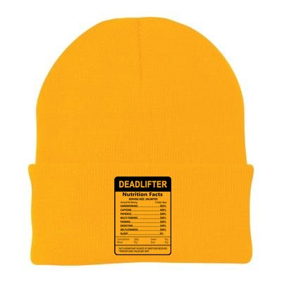 Deadlifter Nutrition Facts Graphic Sarcastic Great Gift Knit Cap Winter Beanie