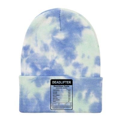 Deadlifter Nutrition Facts Graphic Sarcastic Great Gift Tie Dye 12in Knit Beanie