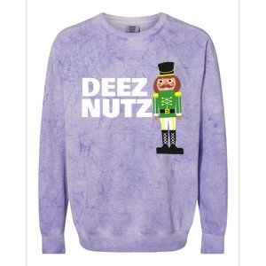 Deez Nuts Funny Christmas Nutcracker Deez Nuts Colorblast Crewneck Sweatshirt