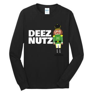 Deez Nuts Funny Christmas Nutcracker Deez Nuts Tall Long Sleeve T-Shirt