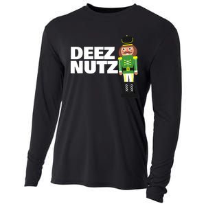 Deez Nuts Funny Christmas Nutcracker Deez Nuts Cooling Performance Long Sleeve Crew