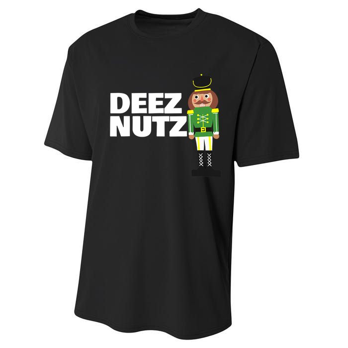 Deez Nuts Funny Christmas Nutcracker Deez Nuts Performance Sprint T-Shirt